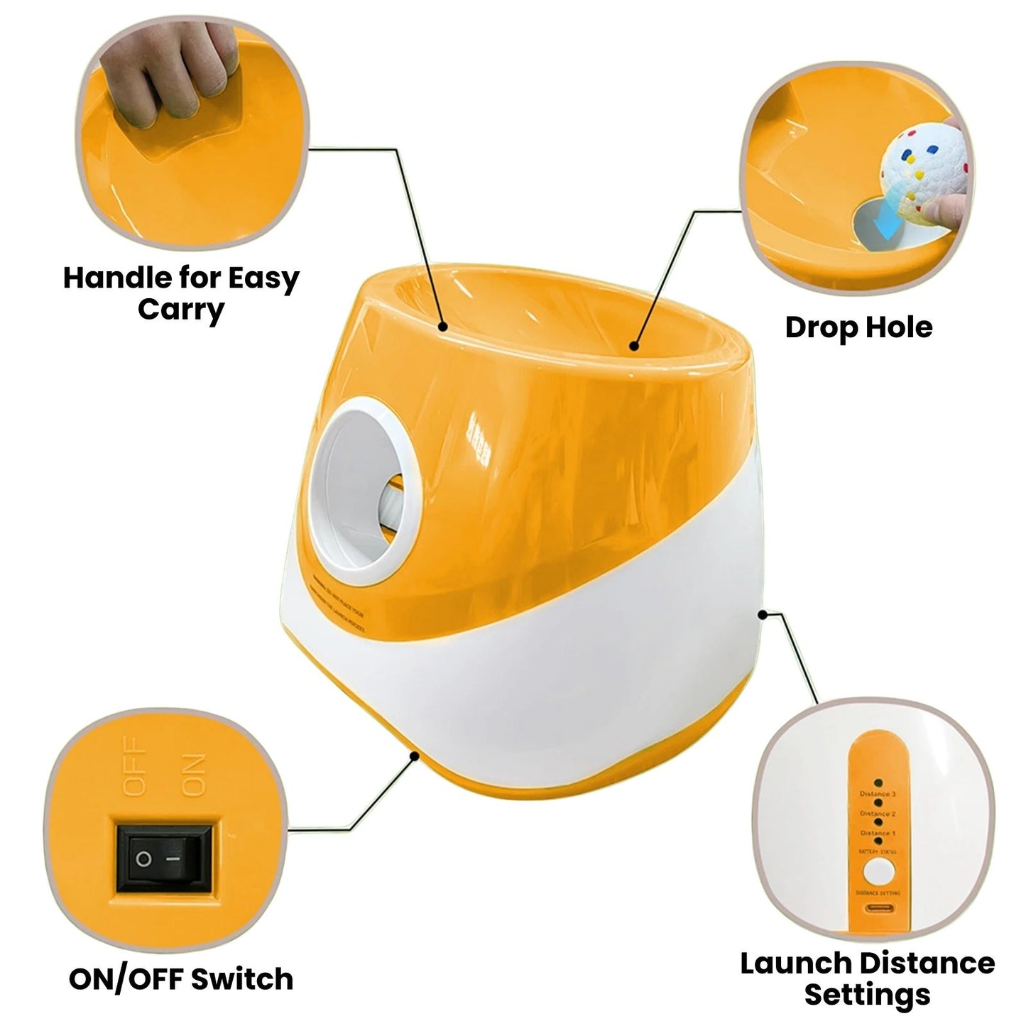 PekoPlay™ AutoDog Ball Launcher + 3 Chew-tough balls