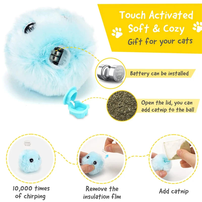 Electric Catnip Squeaky Ball